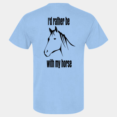 I'd rather be with my horse - Softstyle™ adult ringspun t-shirt Thumbnail