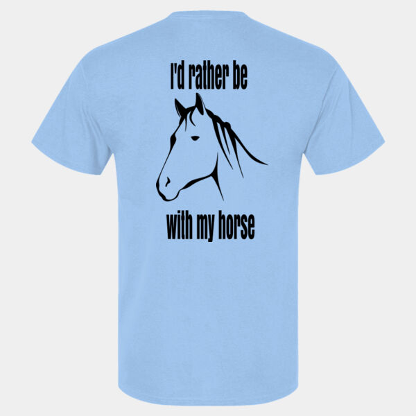 I'd rather be with my horse - Softstyle™ adult ringspun t-shirt Thumbnail