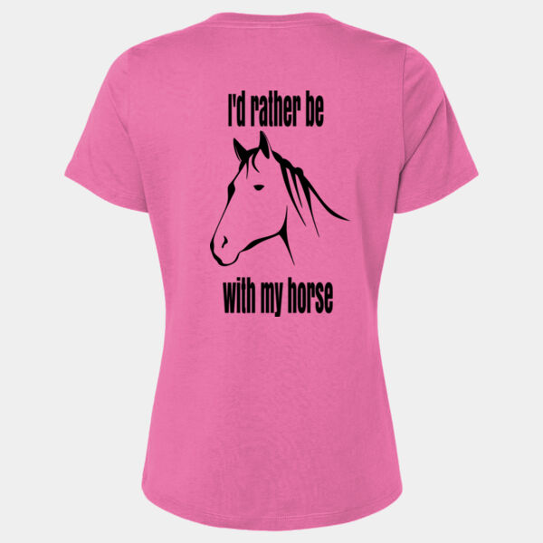 I'd rather be with my horse - Softstyle™ women's ringspun t-shirt Thumbnail